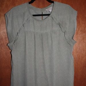 LP LOFT Blouse Green Polka Dot